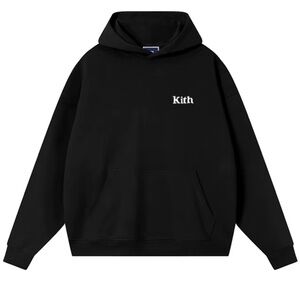 Kith Black Logo Hoodie - Pullover Sweatshirt